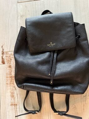 Kate Spade Black Leather Backpack. Very soft. Excellent condition.